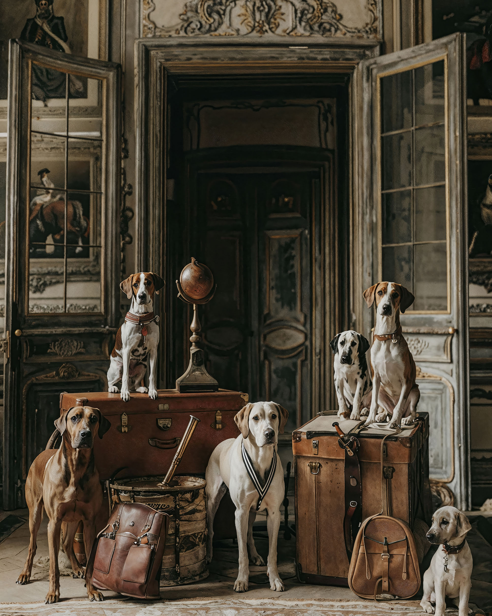 painting of dogs